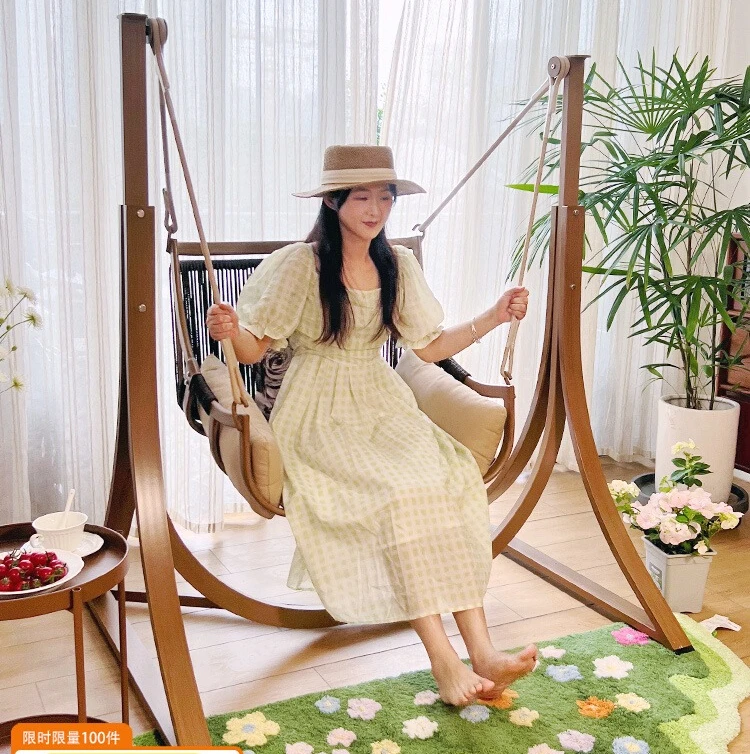 

Swing Outdoor Single Hammock Rocking Chair Outdoor Balcony Cradle Chair