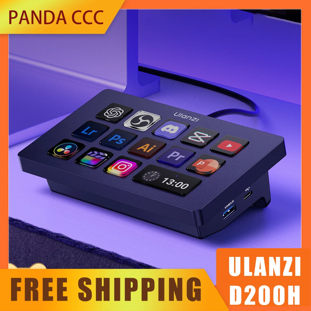 clavier-stream-deck-ulanzi-d200-d200h-avec-13-touches-macro-controleur-de-streaming-pour-youtube-bureau-jeux-diffusion-en-direct-prise-en-charge-tf-sd-usb-30