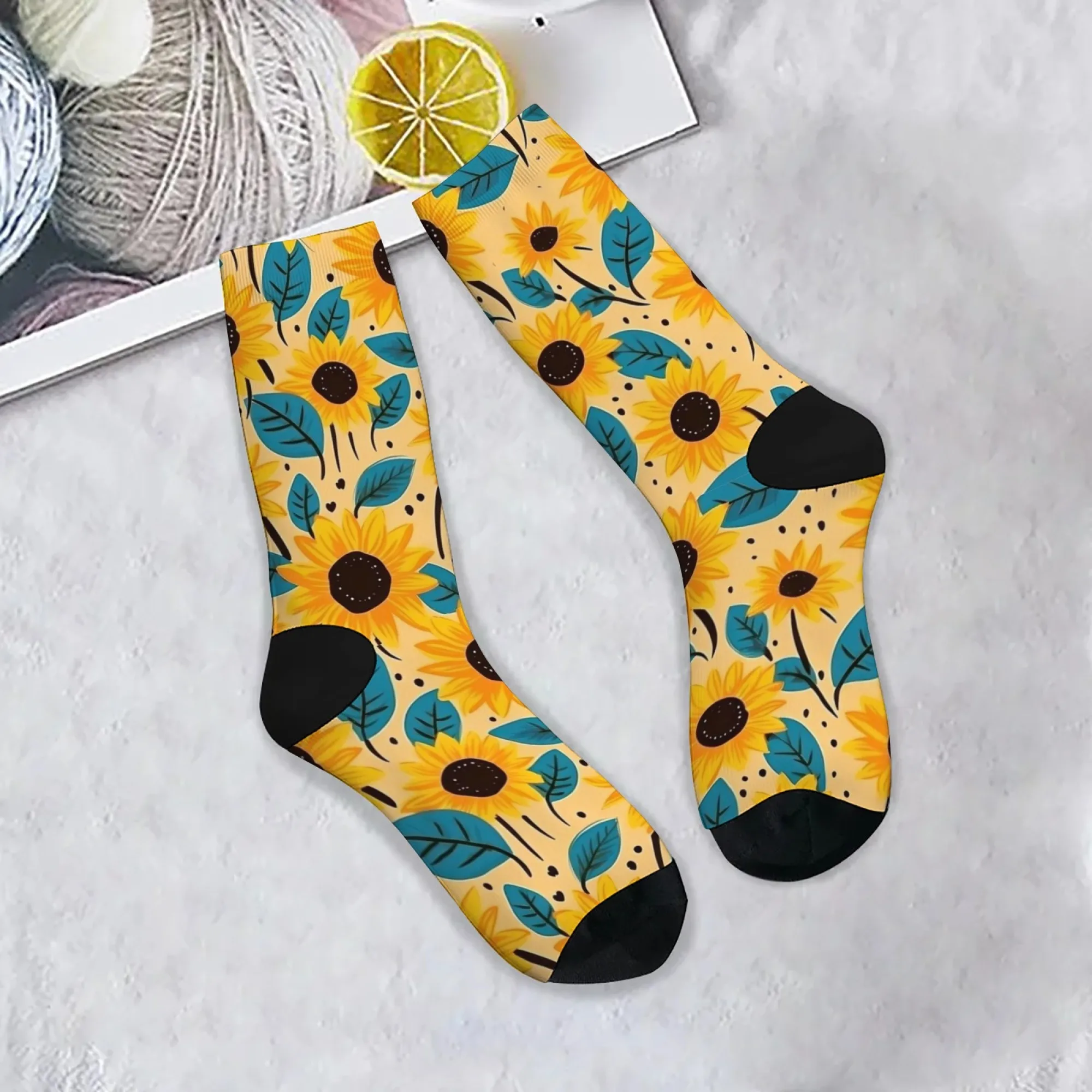 Sommer Sonnenblumen Stil männer Socken Atmungsaktivem Nicht-slip Casual Socken Neuheit Harajuku Retro Crew Socken Party Geschenke