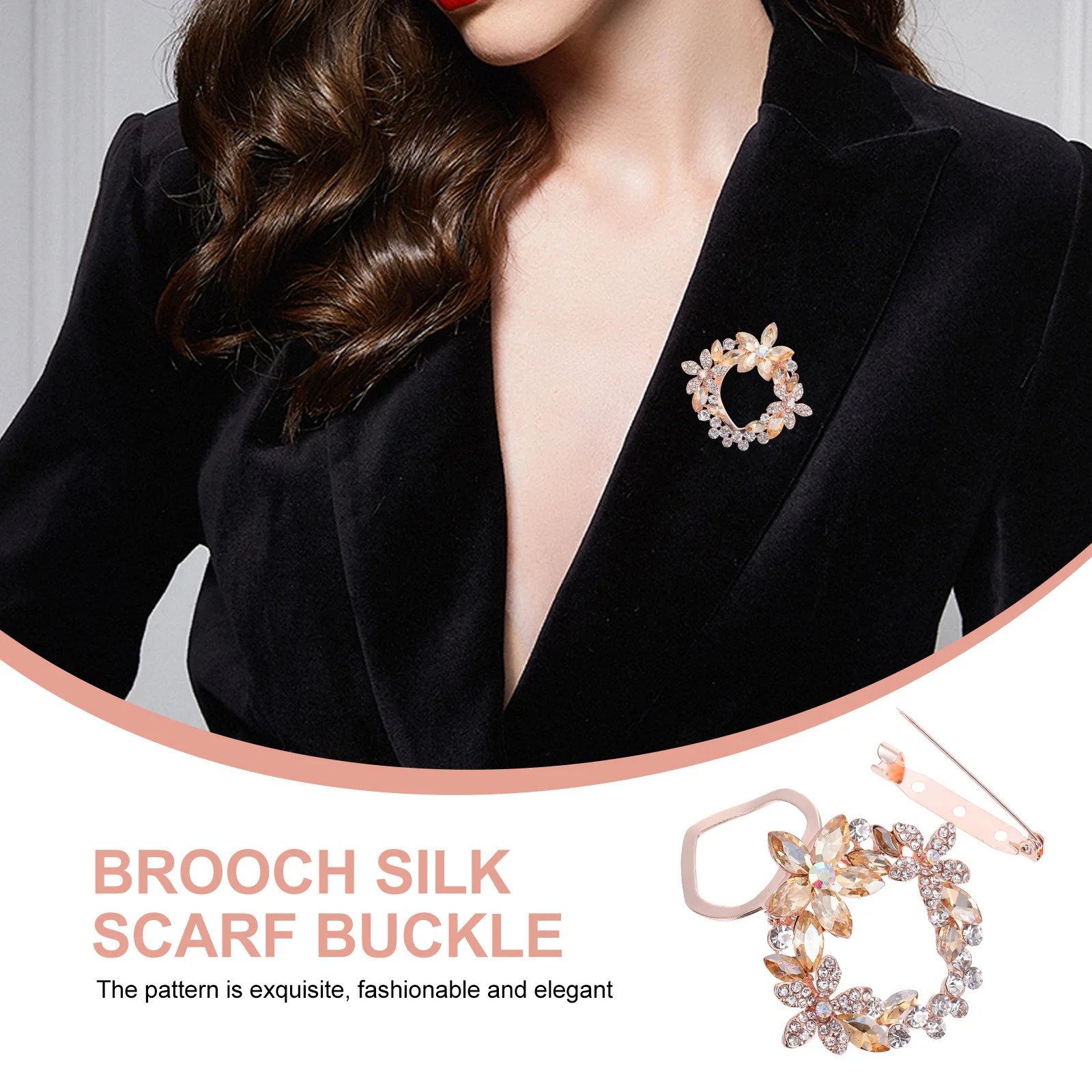 

1pc Women'S Scarf Vintage Brooch Clip For Shawl Scarf Holder Clothing Accessory Party Brooch Alloy Breastpin Decor