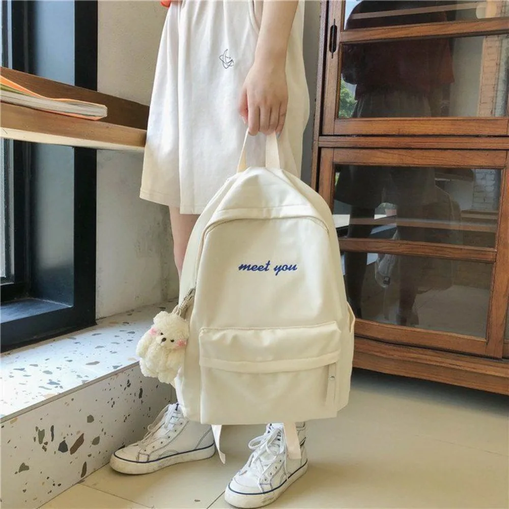 

New Student Solid Backpack for Junior High School Students Large Capacity Japanese Schoolbag Korean Style Fashion School Bag