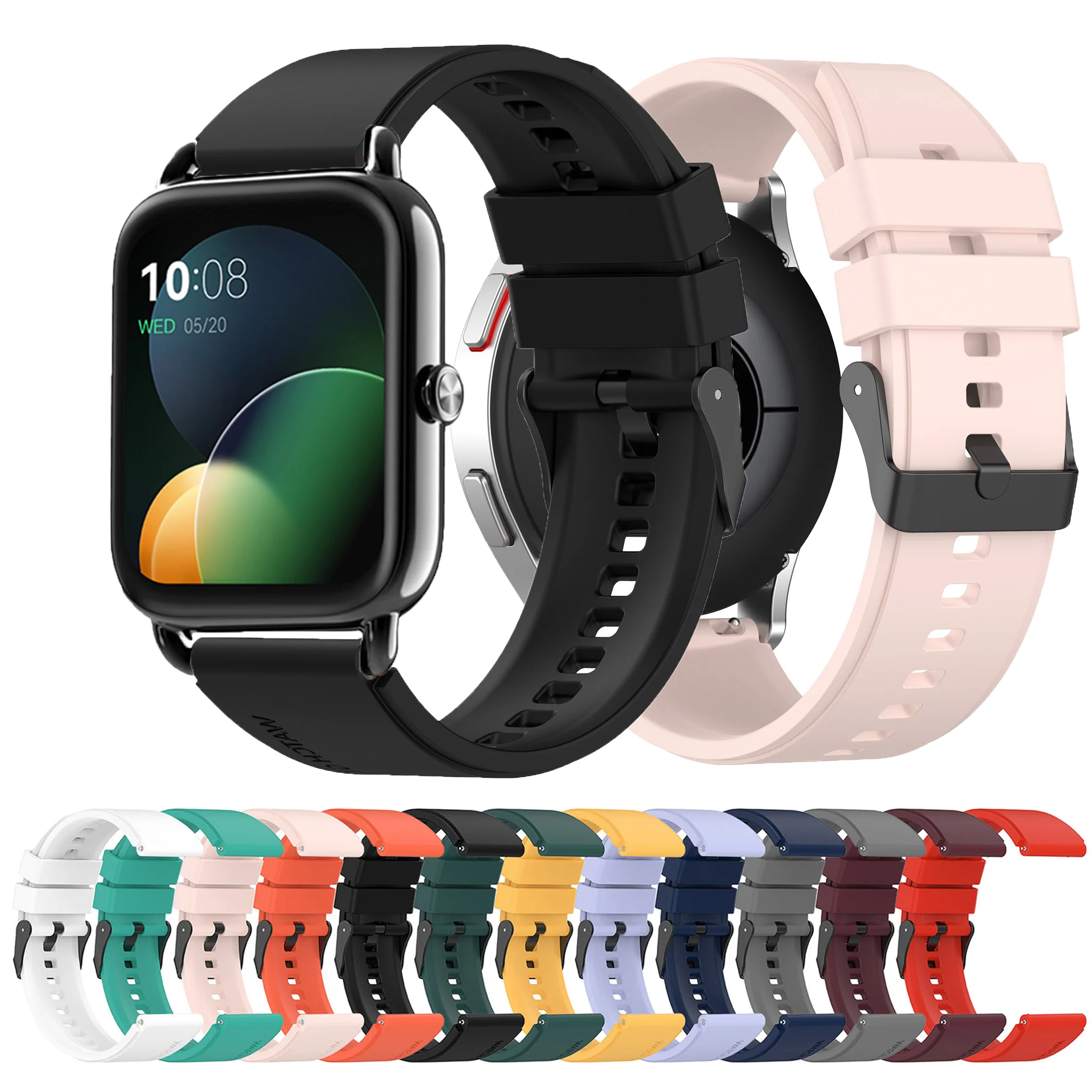 Силиконовый ремешок для часов 22 мм с металлической застежкой для часов Haylou Solar LS05 RT LS05S RS3 LS04 RT2 LS10 GST LS09B RS4 LS12 xiaomi