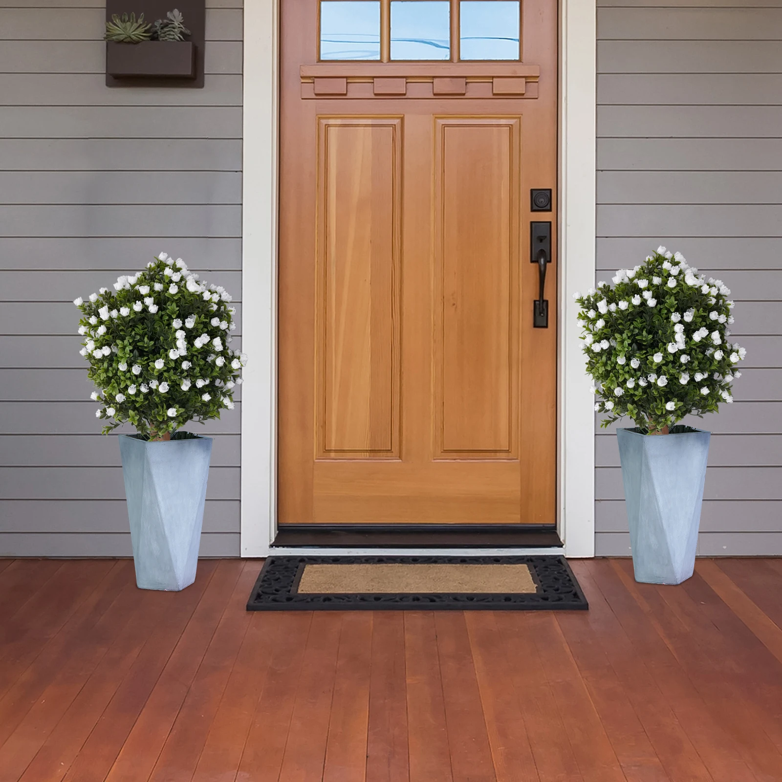 

Зеленый набор из 2-х искусственных деревьев гинкго билоба, пластиковое искусственное растение с шипами для балкона, входа в гостиную