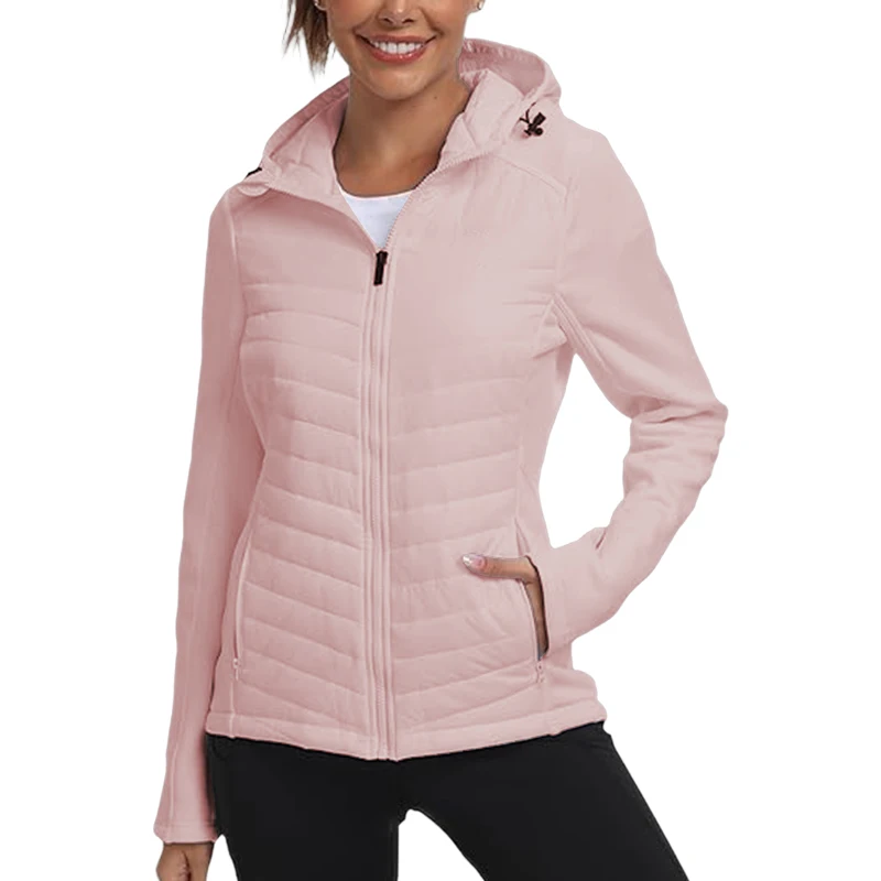 Women Down Jacket Water Resistant Hooded Puffer Jacket Fall Coat