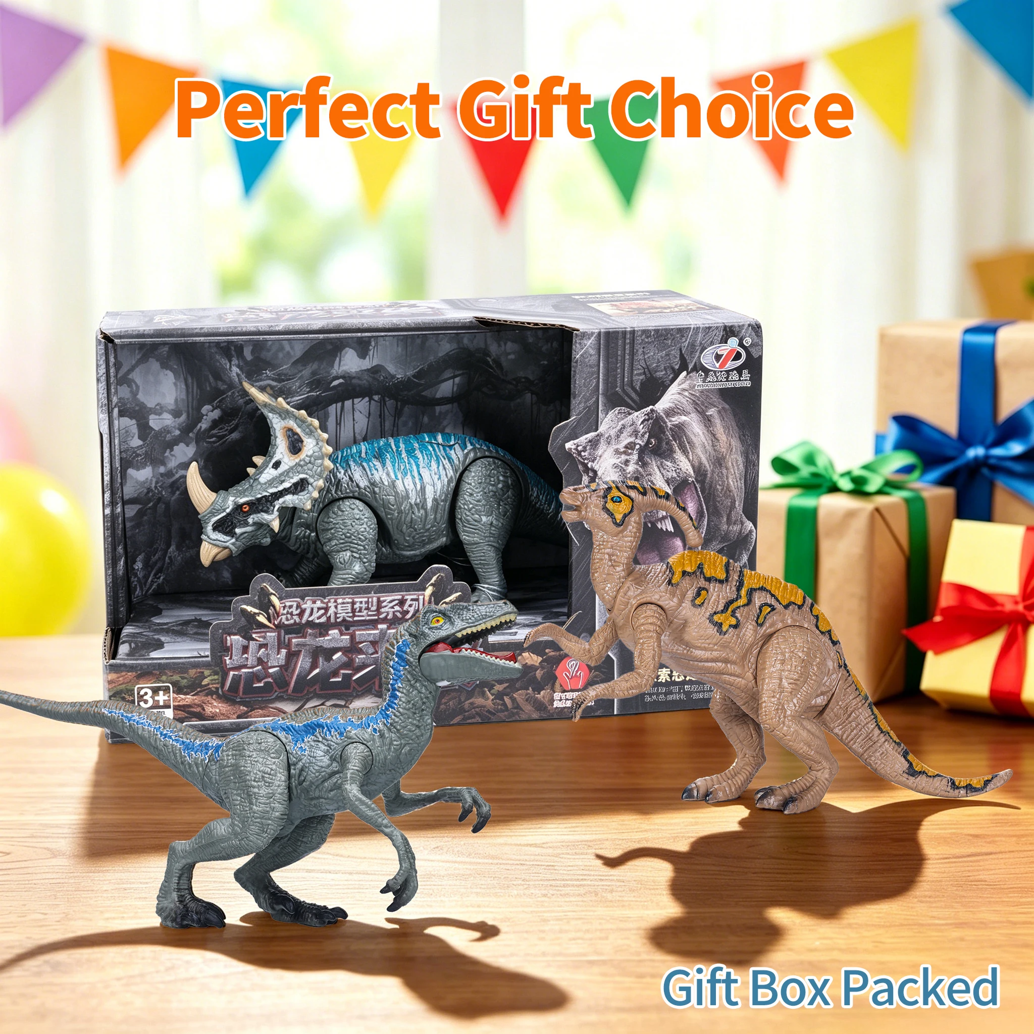 Jurassic dinosaur model Movable Joints Tyrannosaurus rex toy Action Figure Triceratops Perfect Gift for Kids Boys