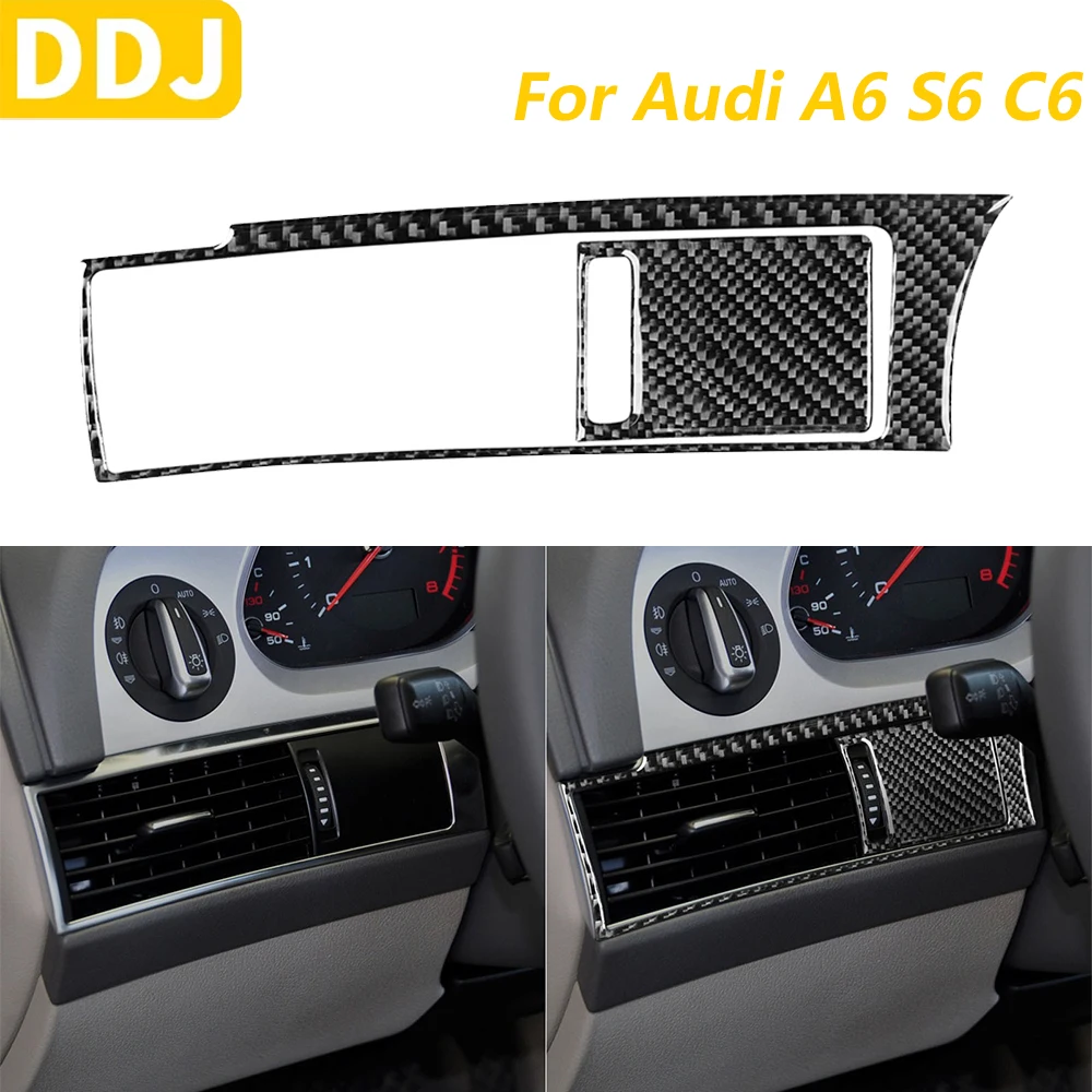 

Для Audi A6 S6 C6 2005-2011 основная водителя из углеродного волокна, вентиляционная панель, накладка, автомобильные аксессуары, наклейка