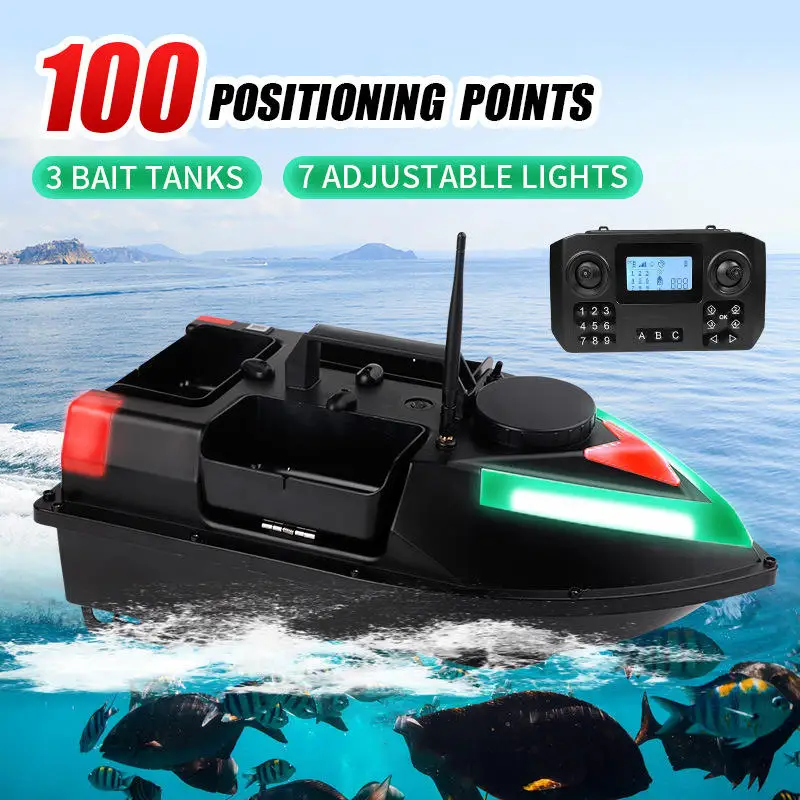 GPS Bait Boat for Carp Fishing 500m Range Wireless Control Dual Motor ABS Engineering Material Wave Resistant 2KG Load Capacity