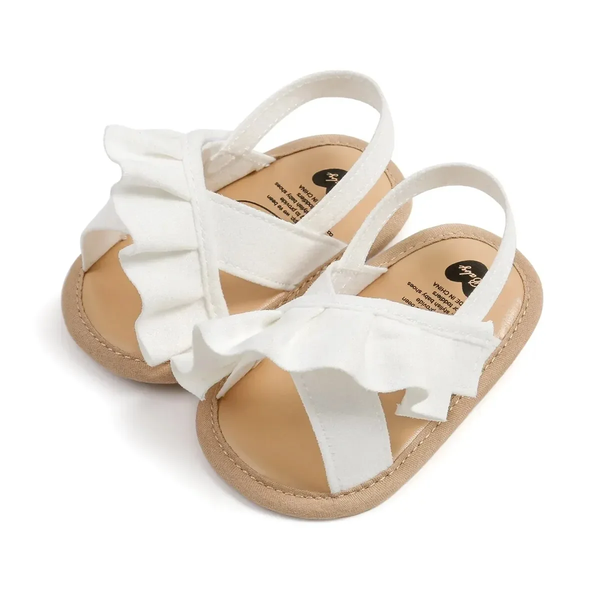 MRovior-Sandales d'été pour bébés filles, chaussures de princesse à semelle plate, pour les premiers pas des tout-petits, pantoufles en toile pour nouveau-né