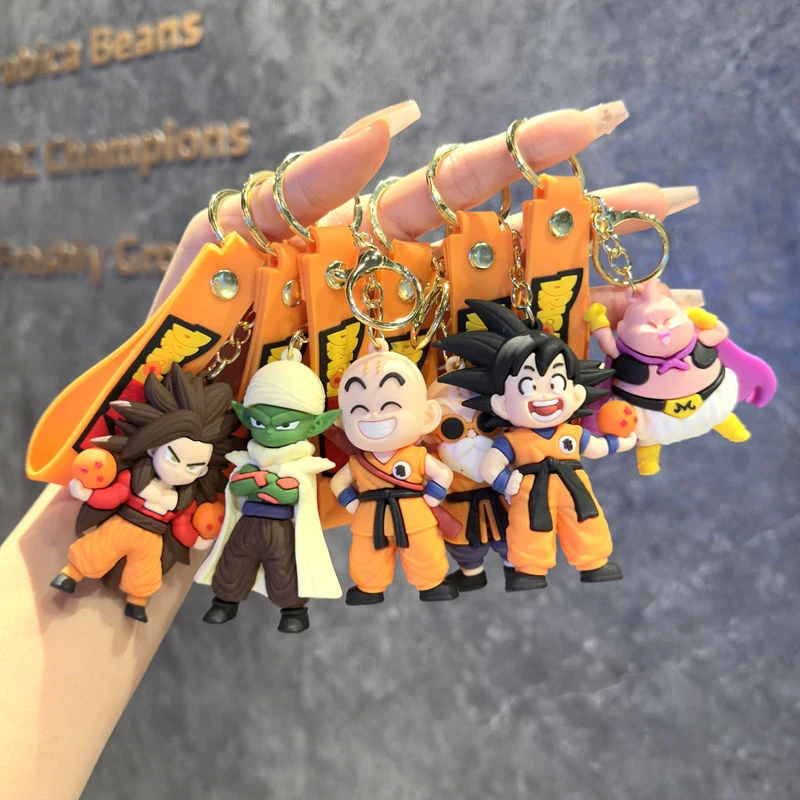 Dragon Ball Z 3D Keychain Set Anime Goku Krillin Master Roshi Piccolo Buu Anime Character Bag Charm Backpack Pendant Car Key - view 2