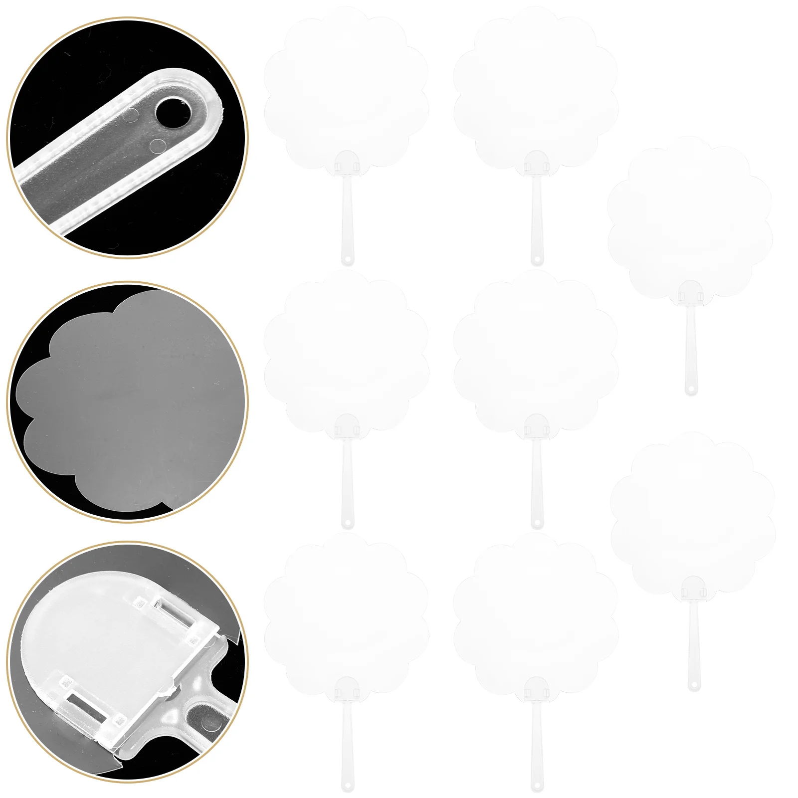 

8Pc Blank Fans DIY Painting Fans Transparent Graffiti Fan Handicrafts Supplies Kids Blank Painting Fans PVC Graffiti Fans Summer