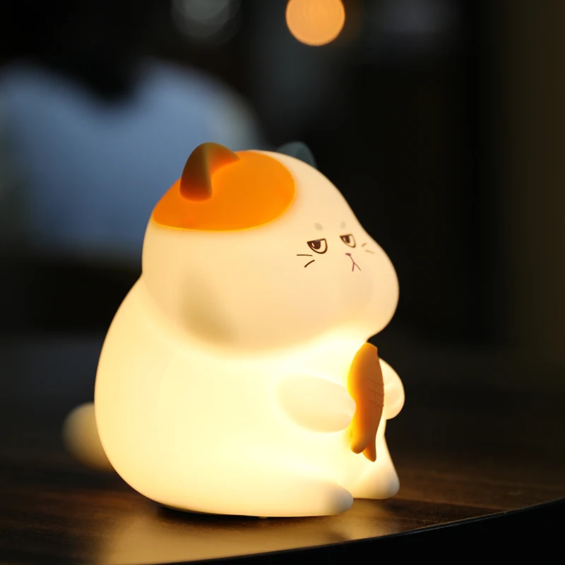 

Colorful LED Night Light Dog Cat Capibara Silicone Lamp Rechargeable Timing Bedside Nightlight Decor For Kids Boys Birthday Gift