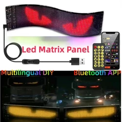 5V USB Smart App Remote Control Wielojęzyczny samochód LED Matrix Pixel Panel Przewijanie Reklama Samochód Ciężarówka Diabelskie znaki Oka Światło