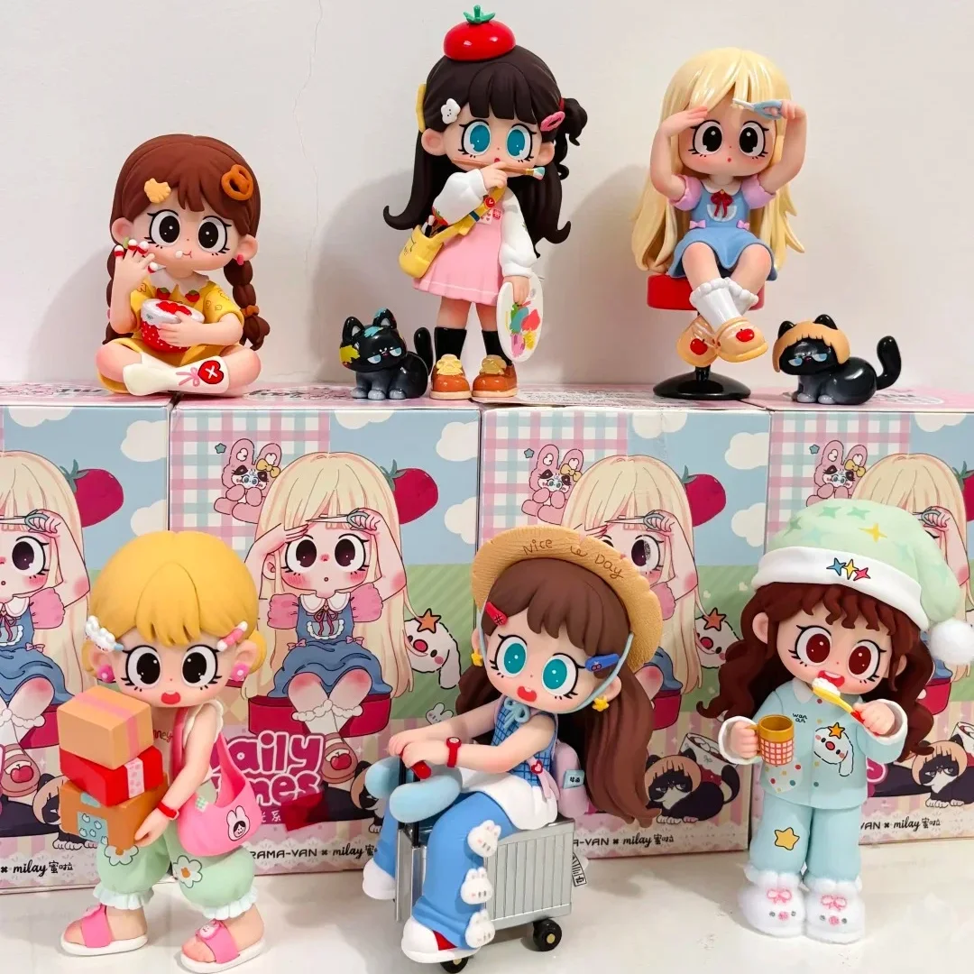 Milay Girl Friend Collectible Figurine Trendy Blind Box Toy Lazy Time Series Female Gift Ornament For Friends