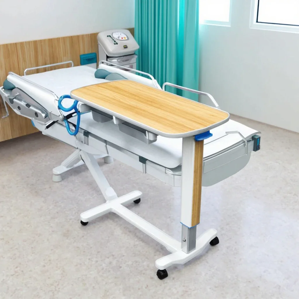 Mesa de Comedor Móvil para Pacientes, de Metal Moderno y Alta Calidad, para Uso en Hospitales y Dormitorios, 2026