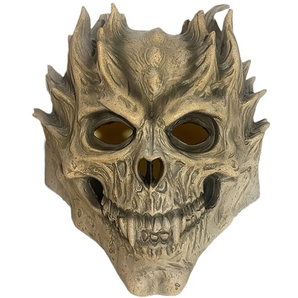 

Skeleton Skull Warrior Mask Character Dress up Prop Halloween Latex Mask
