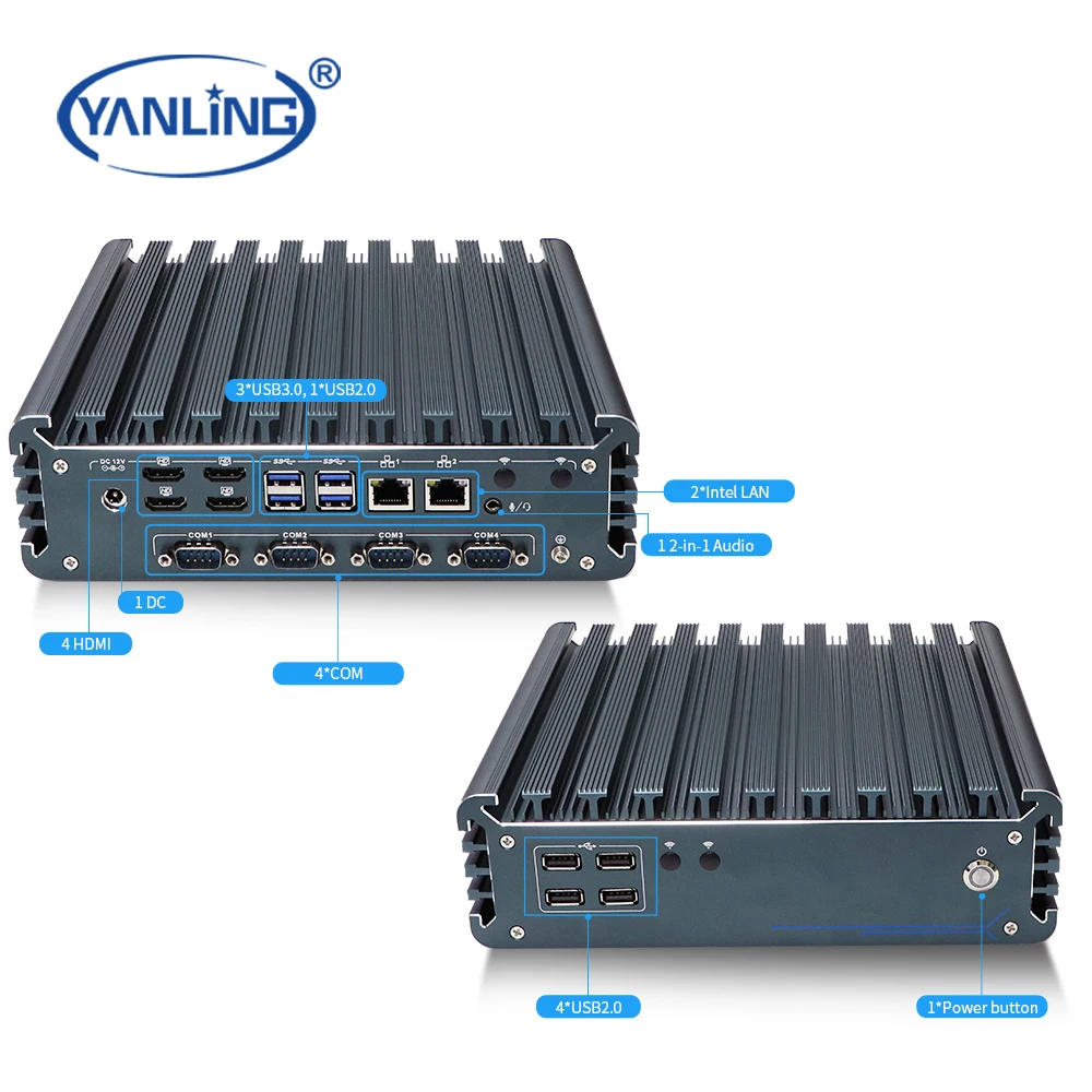 

Wholesale Popular 2 DDR5 SODIMM Memory Mini Pc Desktop Display With 4 HD-MI Industrial Box Pc