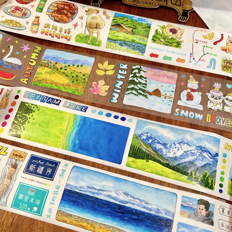 

I Love XinJiang Die Cut PET Washi Tapes Craft Supplies DIY Scrapbooking Card Making Decorative Plan Sticker