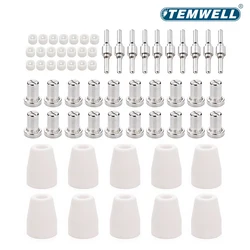 TEMWELL  PT31 LG40 Plasma Cutter Electrode Tip Cup Extended Nickel Plated Consumables Nozzle PT-31 CUT40 CUT50 PLC50D HYC410