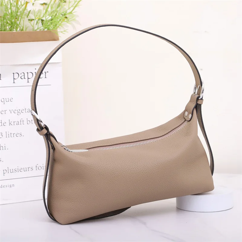 2023 Fashion Trend Women Genuine Real Leather Underarm Bag Female Small Shoulder Bag Lady Messenger Tote Handbag Spring Summer