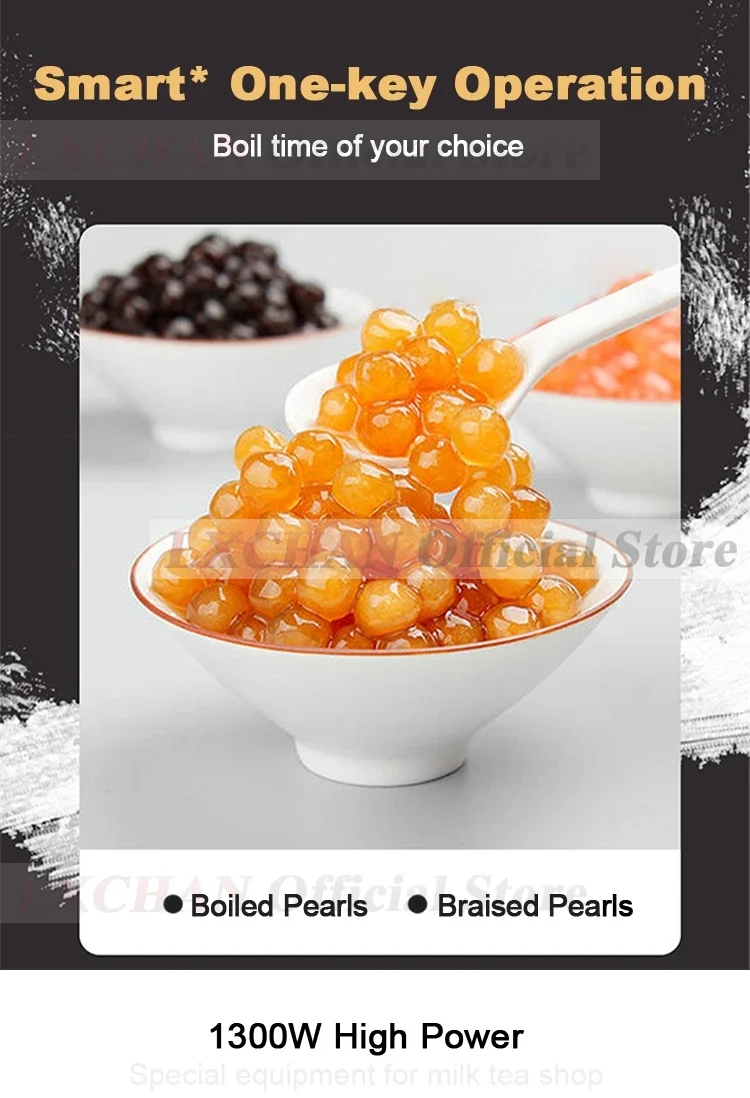 HomeWise 9L وعاء التابيوكا الكهربائية التلقائي اللؤلؤ غير عصا وعاء التحكم الذكي في درجة الحرارة فقاعة بوبا طباخ متعدد الأغراض