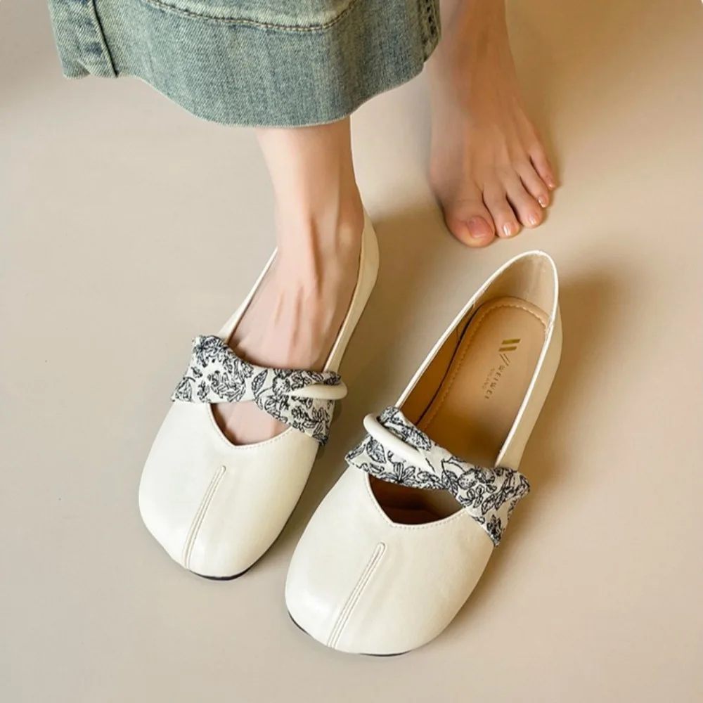 

Туфли на плоской подошве, туфли на одной платформе с круглой головкой, женские туфли Мэри Джейн на плоской подошве с неглубоким носком для женщин