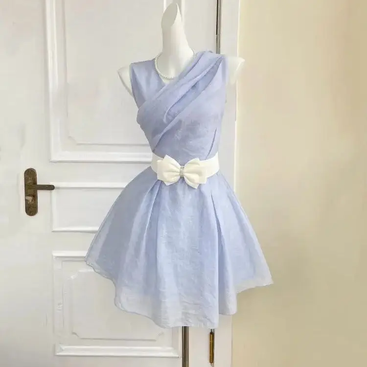 

Japan Vintage Gold Dress Seaside Resort Style Design Waist Dress 2026 New