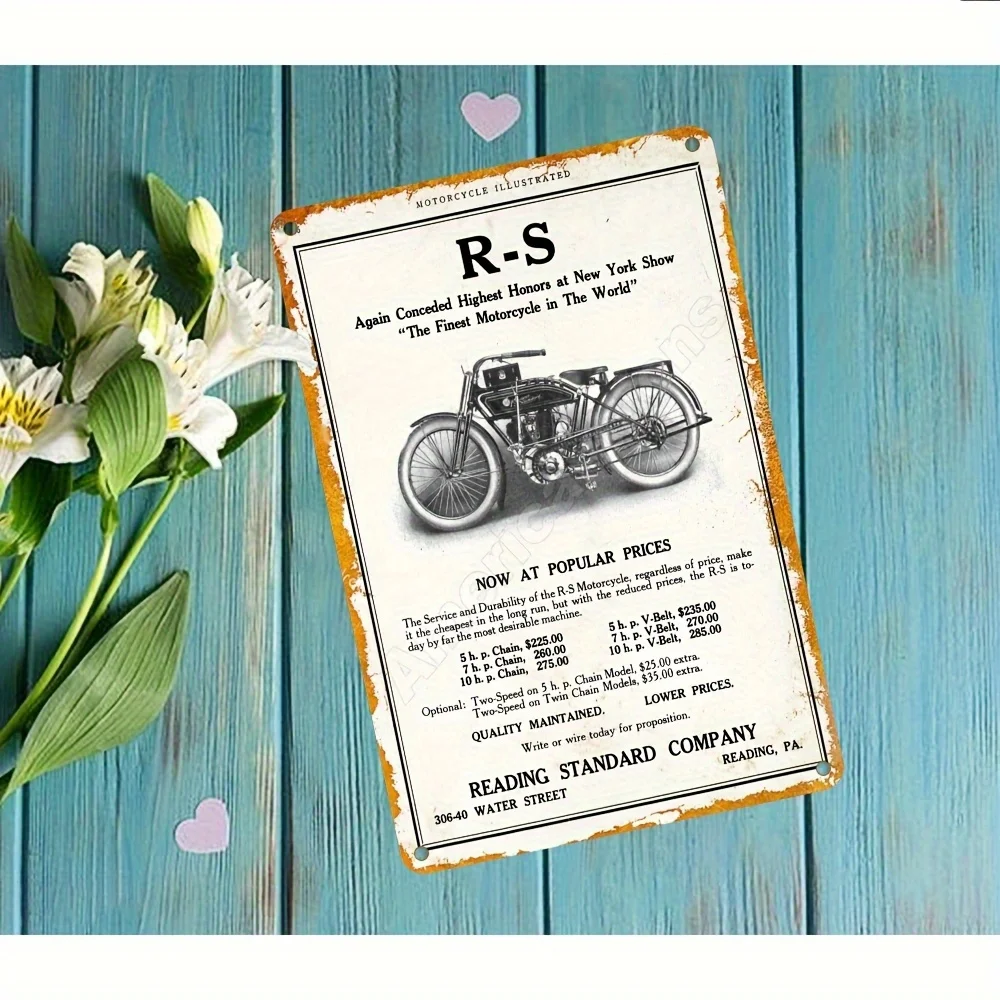 Vintage Davidson Motorcycle Metal Wall Sign - Waterproof Iron Retro Garage Decor , No Electricity Needed for Bars, Gardens, Terr