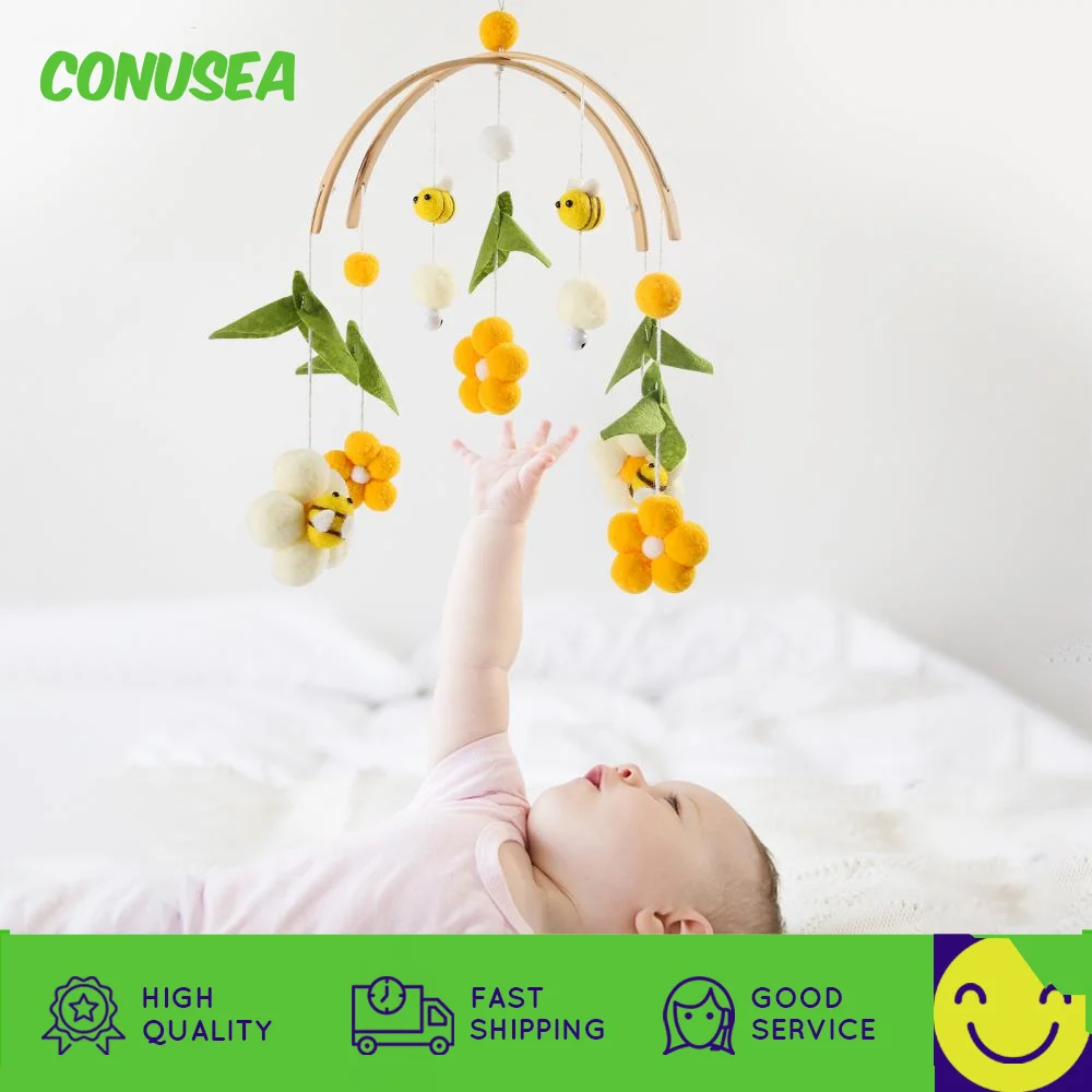 Assento de carro do bebê brinquedo carrinho de brinquedo móvel abelha flor trançado berço sino brinquedo do bebê 0-12 6 meses acessórios do quarto das bebês recém-nascidos