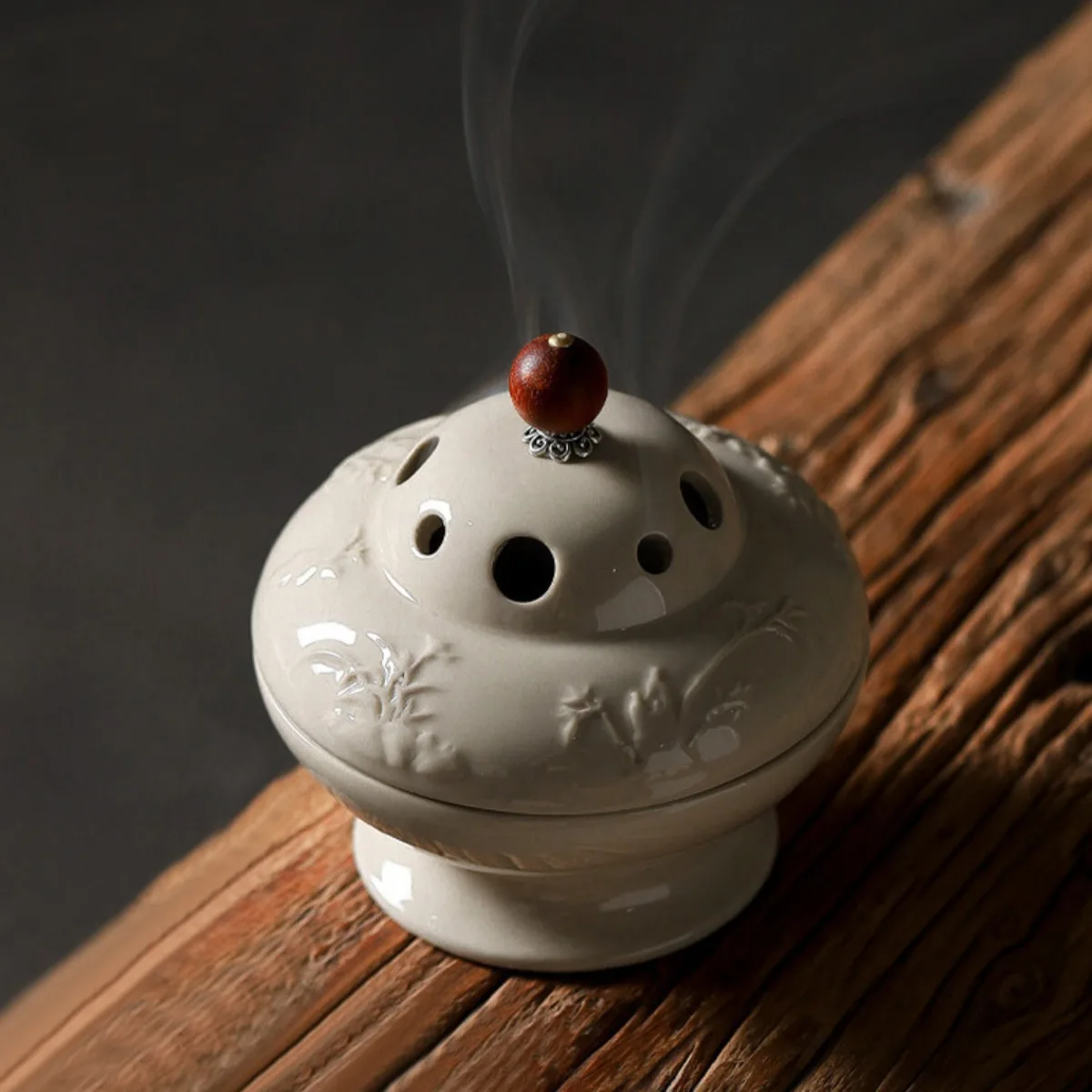 

Antique Ceramic Plum Orchid Bamboo Chrysanthemum Incense Burner Home Decor Tea Table Aromatherapy Set
