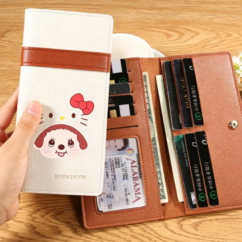

MONCHHICHI Wallet for Women's PU Leather Coin Purse Woman High-capacity Wallets Girls Bags Fashion Accessories Birthday Gift