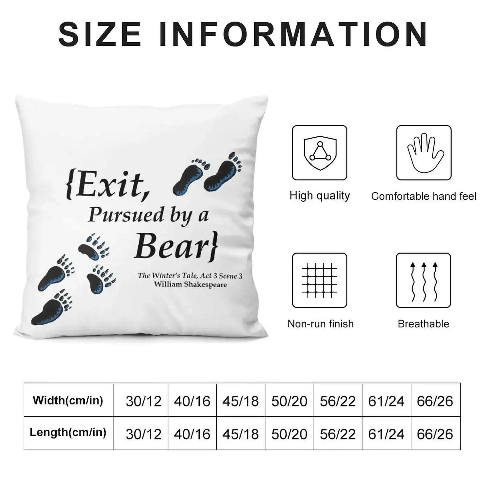 Exit, Pursued by a Bear paw prints Throw Pillow autumn decoration Covers For Sofas pillow