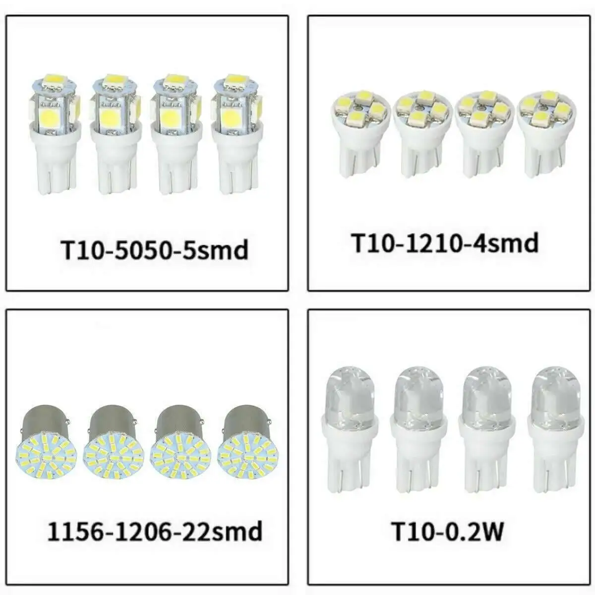 42 قطعة أضواء السيارة T10 6000K SMD LED استبدال لوحة الترخيص/القراءة زينون الأبيض مصابيح كهربائية داخلية #4