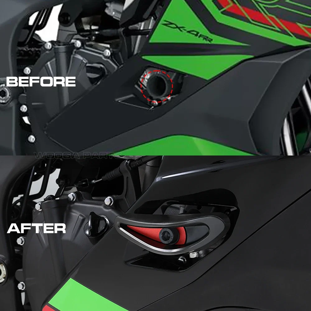 Per KAWASAKI Ninja ZX4R SE ZX4RR ZX25R 2021-2024 Kit cursore telaio Paratelaio Pro Shield Crash Skid Pad Protezione
