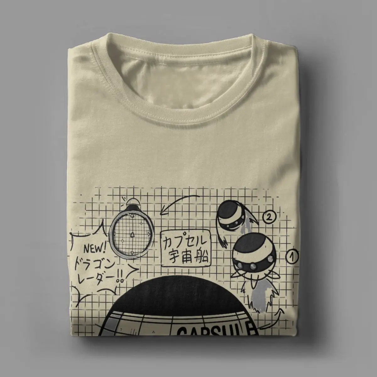 Men T-Shirts Capsule Corp Spaceship Funny 100% Cotton Tee Shirt Short Sleeve Anime DBZing T Shirt Crew Neck Tops Gift Idea