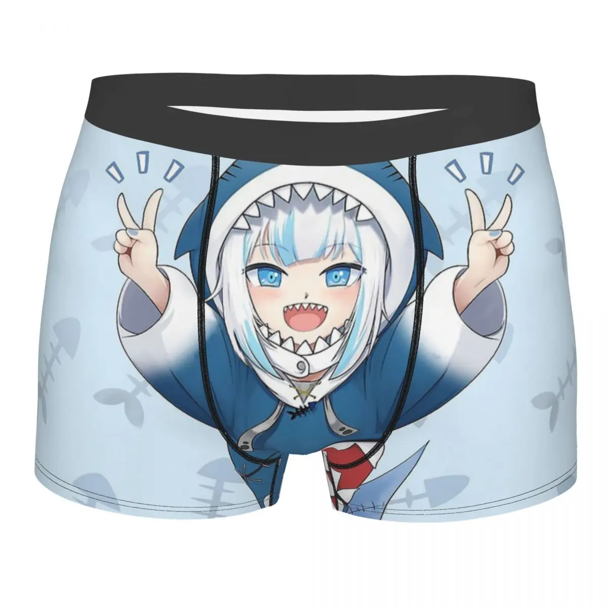 Gawr Gura Pisss Hololive Cute Kawaii Girl Underpants Cotton Panties Man Underwear Print Shorts Boxer Briefs