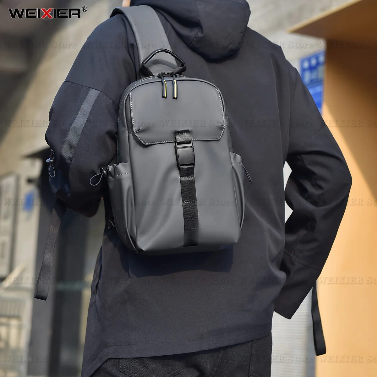 WEIXIER New High-End City Trendy Men Chest Pack Street Casual Functional Package Brand Oxford Cloth Outdoor Sports Cycling Bags