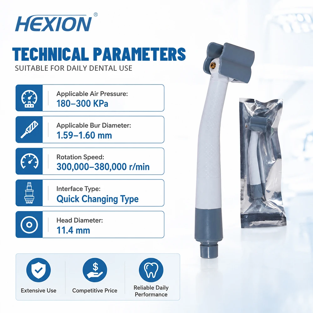 Hochwertiges persönliches Dentalhandstück, Hochgeschwindigkeits-Handstück mit Einzelwasserspray, mit Adapter, Luftturbine, für den persönlichen Gebrauch, Schnellkupplung. – Detail 3