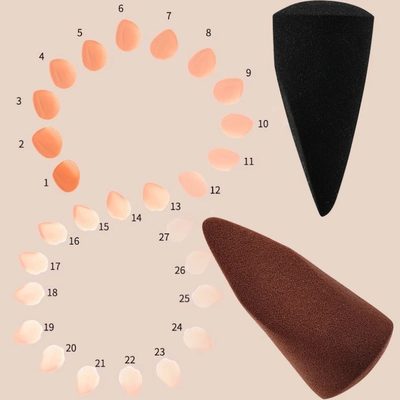 Nova esponja de maquiagem para ponta do dedo, uso seco e molhado, base corretivo, ovos cosméticos, esponja de maquiagem de precisão para mulheres, ferramentas de beleza