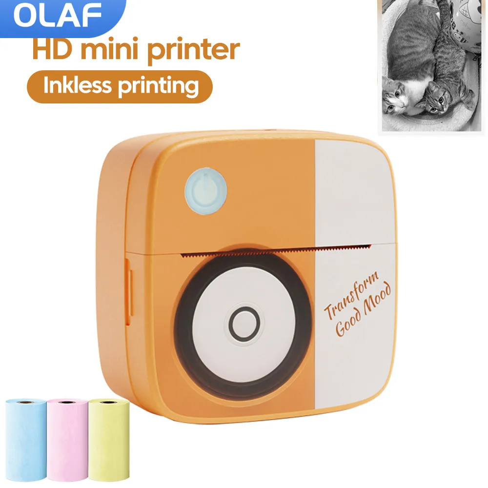 Mini Photo Pocket Printer Portable Ink-free Thermal 57mm Sticker Paper Wireless BT 200dpi Android IOS Record Printing Machine