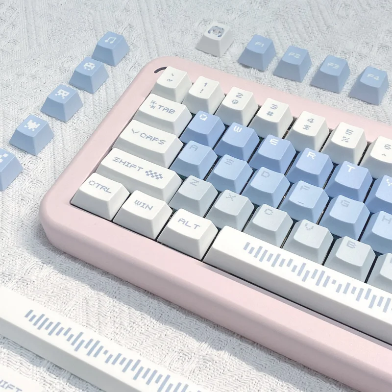 Snow Future keycaps with original side engraving and translucent designPBTFive-sided sublimation mechanical keyboard keycap