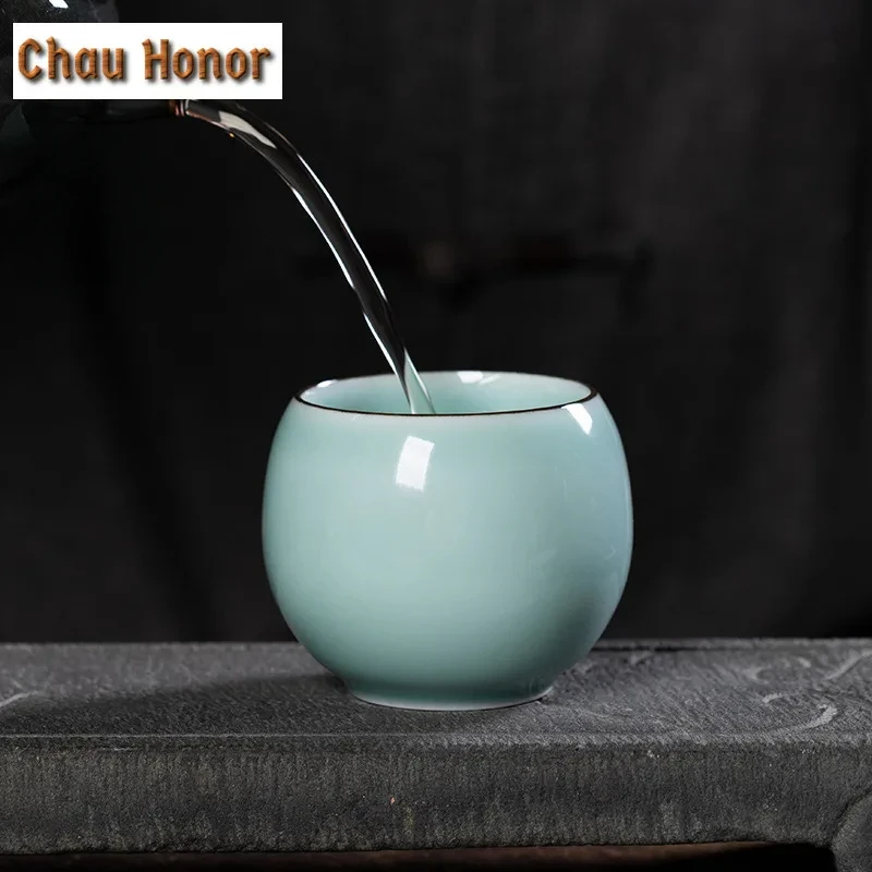 

145 мл чайная чашка ручной работы Longquan Celadon Dargon Egg, антикварная чаша для чая, кувшин для воды, чашка для дегустации чая, чашки для запаха Chazhan Master Cups Cafes
