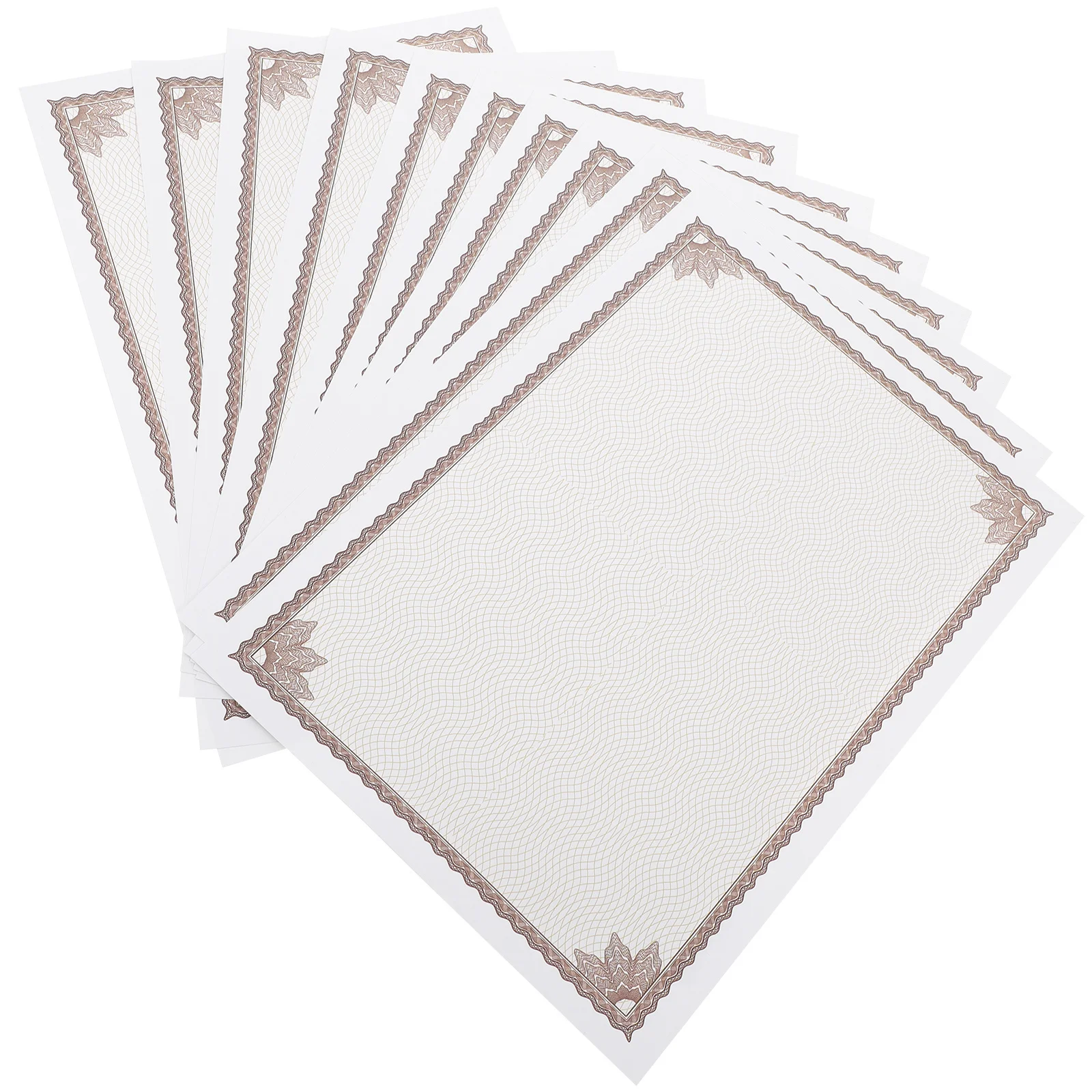 

10Pcs Diploma Certificate Paper A4 Printable Blank Writable Honor Certificate Paper for School Office Academic Awards