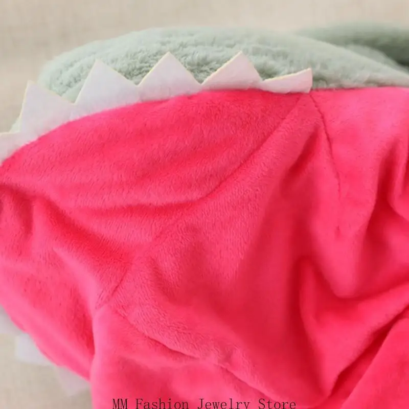 D0UB غطاء رأس ديناصور قبعة وشاح من القطيفة غطاء رأس ملائم تمامًا للبرد لتمشية الكلاب #1