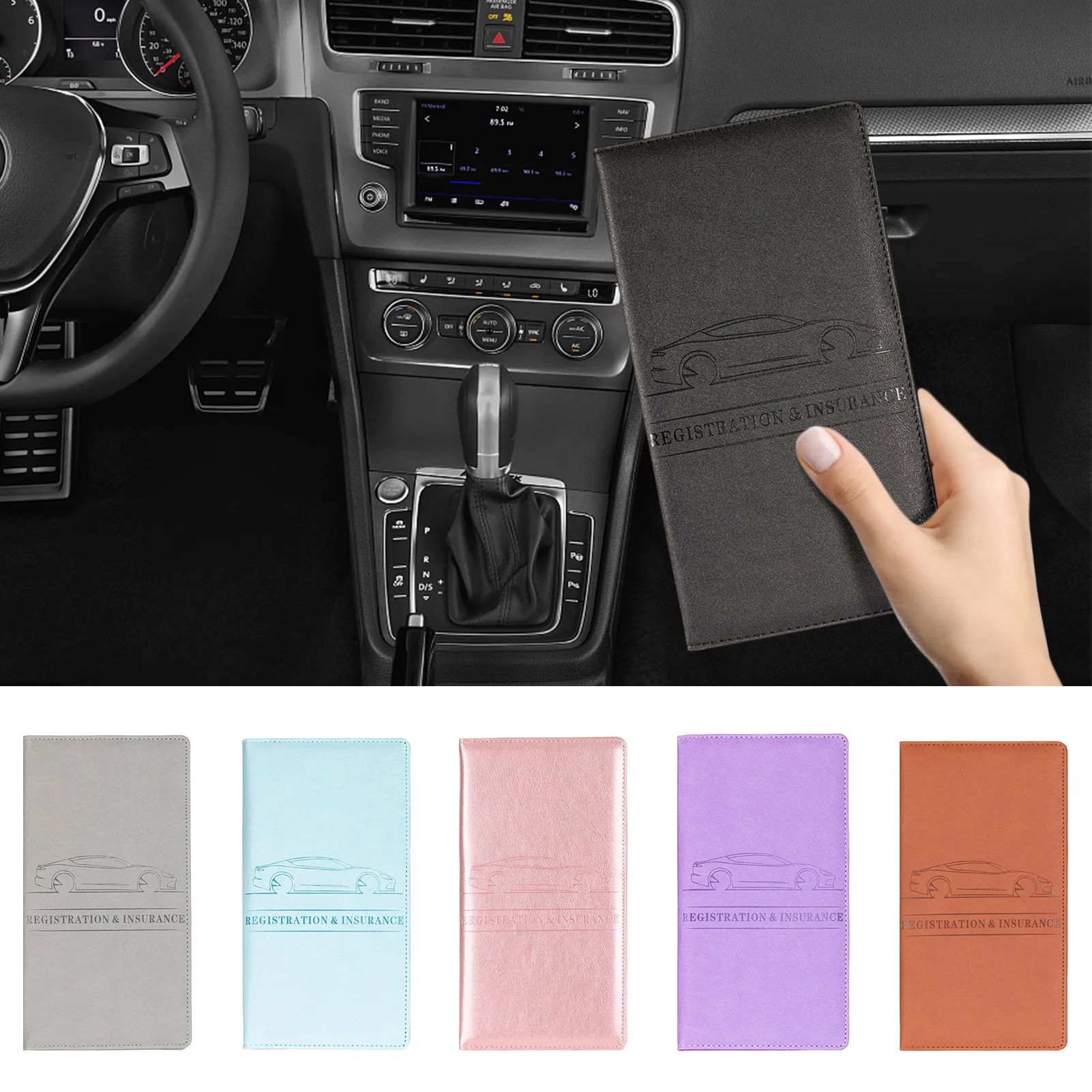 Auto Auto Rijbewijs Cover Pu Leather Credit Cards Auto Registratie Verzekering Auto Rijden Documenten Houder Beschermhoes