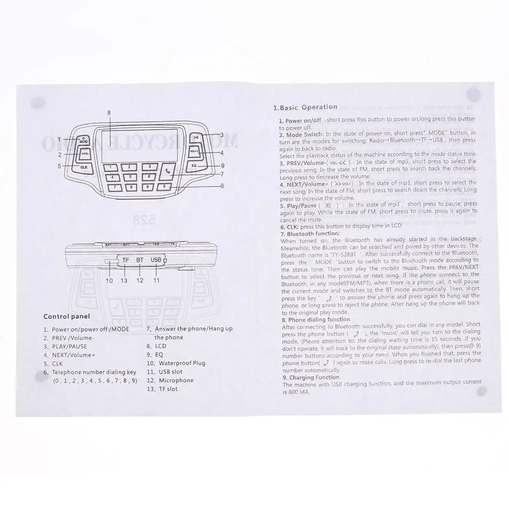 

Водонепроницаемые Bluetooth-колонки для мотоциклов со встроенной USB-стереосистемой для квадроциклов и внедорожников