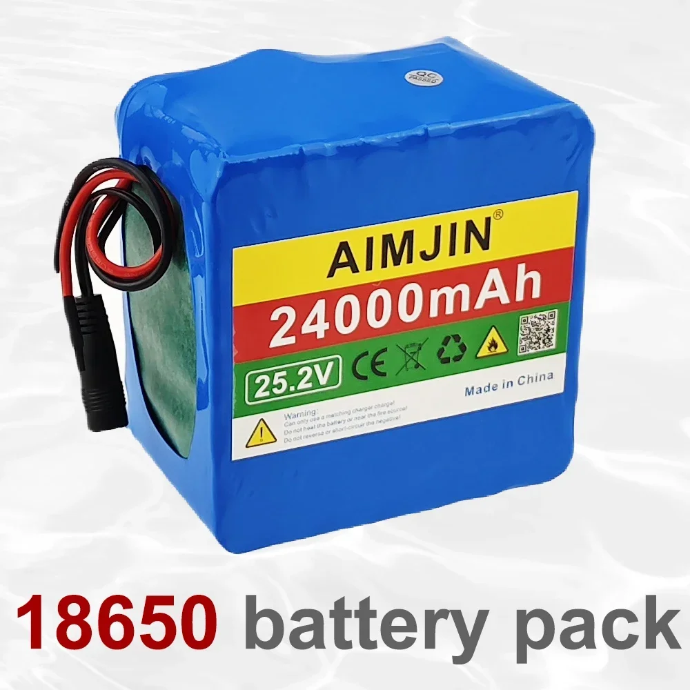 

6S6P 18650 Rechargeable Lithium battery pack 25.2V 24000mAh for 24V bicycle, Solar energy, spray