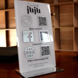 Customize Social Acrylic QR Code Instagram Website Facebook Transparency Billboard Hairdressers Beautician Business Plate