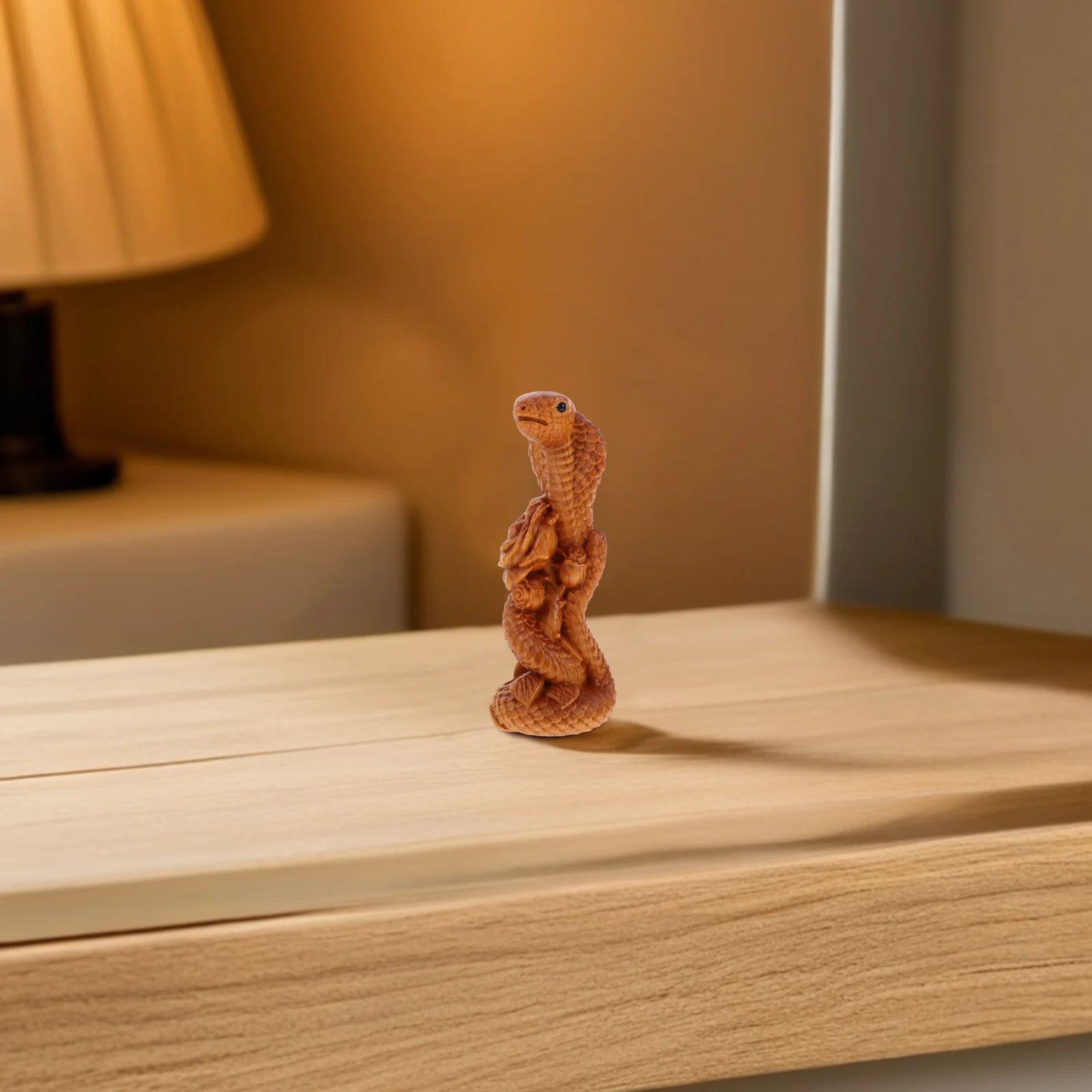 

Year of The Snake Wooden Statue Hand-Carved Cypress Wood Intricate Details Versatile Home Decor Gift Wooden Snake Statue