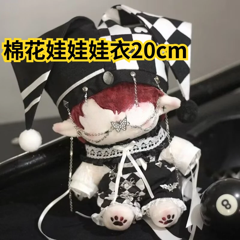 

Хлопковое кукольное платье 20 см, оригинальное, СССР, сказка, черно-белое, темно-белое, с цирком клоуна, милое