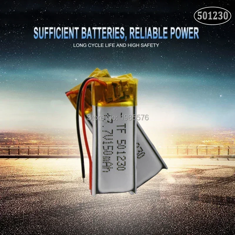 501230 3.7v 130mAh Rechargeable Lipo Battery For GPS MP4 Camera Power Bank Tablet Electric Toys PAD DVD Lithium Polymer Battery